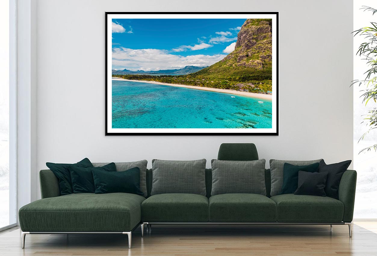 Le Morne Mountain In Island Beach Home Decor Premium Quality Poster Print Choose Your Sizes