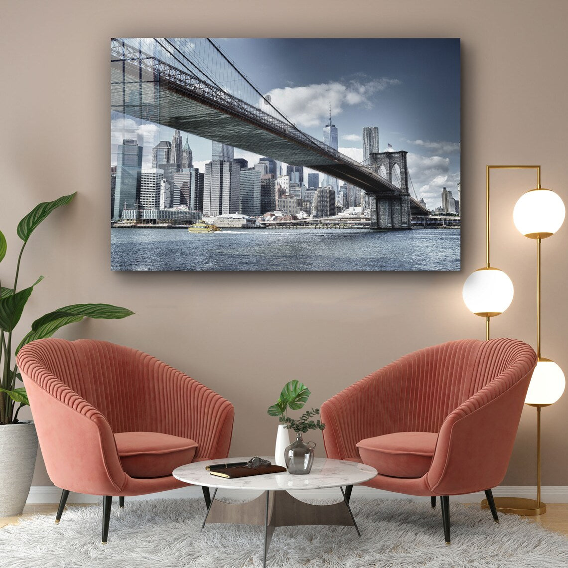 Brooklyn Bridge & City UV Direct Aluminum Print Australian Made Quality