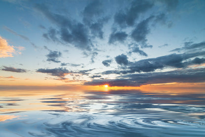 Sunset During The Rain & Blue Sky Glass Framed Wall Art, Ready to Hang Quality Print