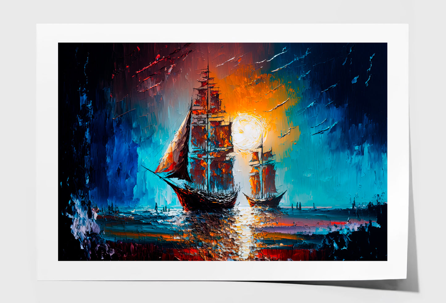 Seascape With Yacht Oil Painting Wall Art Limited Edition High Quality Print Unframed Roll Canvas None