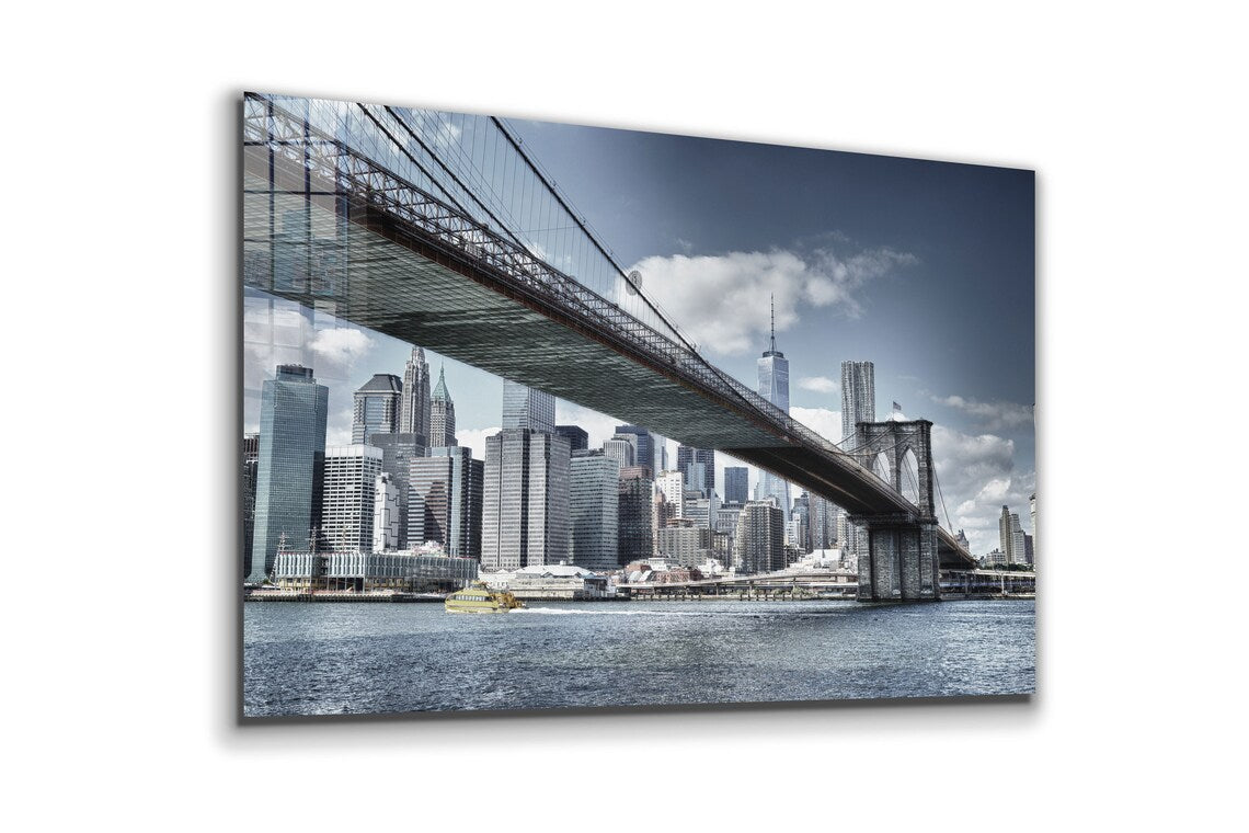 Brooklyn Bridge & City UV Direct Aluminum Print Australian Made Quality