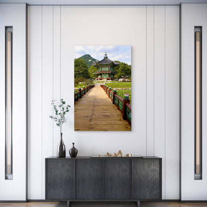 Asian Pagoda Scenic Setting 60x90cm Metal Print Ready to Hang