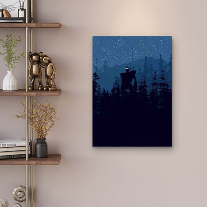 Night Forest Glowing Eyes 60x90cm Metal Print Ready to Hang - Bella Home Decor