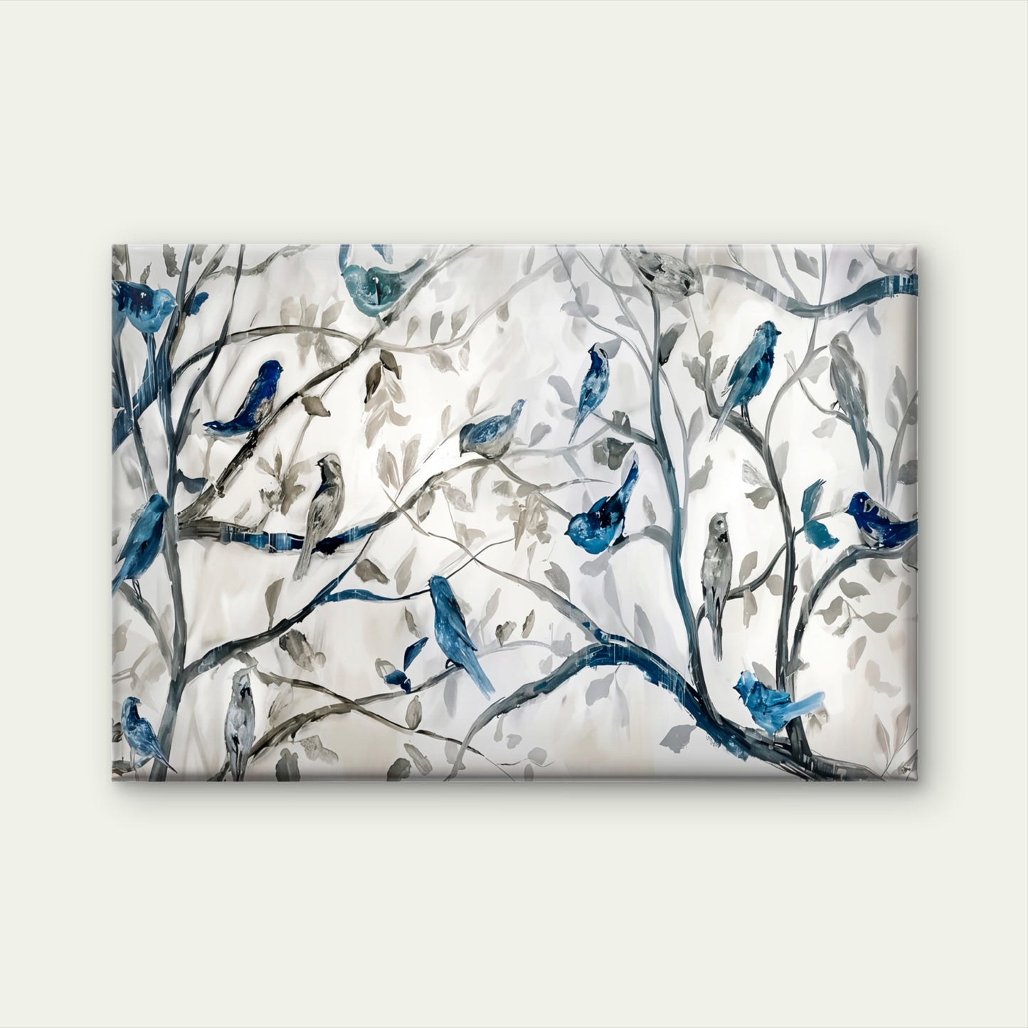 Neutral Color Birds Perched on Branches Wall Art Decor 100% Australian Made