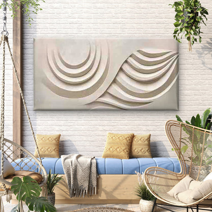 Curved Sculpture Abstract Paint Wall Art Canvas Office Home Room Framed 120x60cm