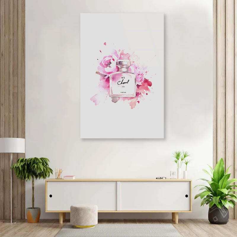 Pink Rose Perfume 3D Design Acrylic Glass Print Tempered Glass Wall Art 100% Made in Australia Ready to Hang