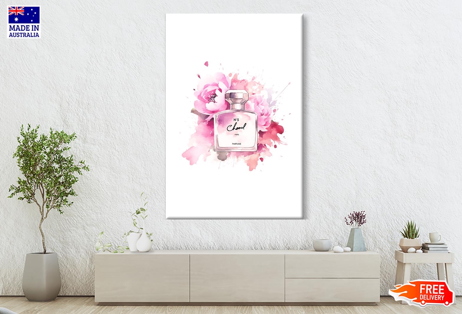 Pink Rose Perfume Wall Art Limited Edition High Quality Print