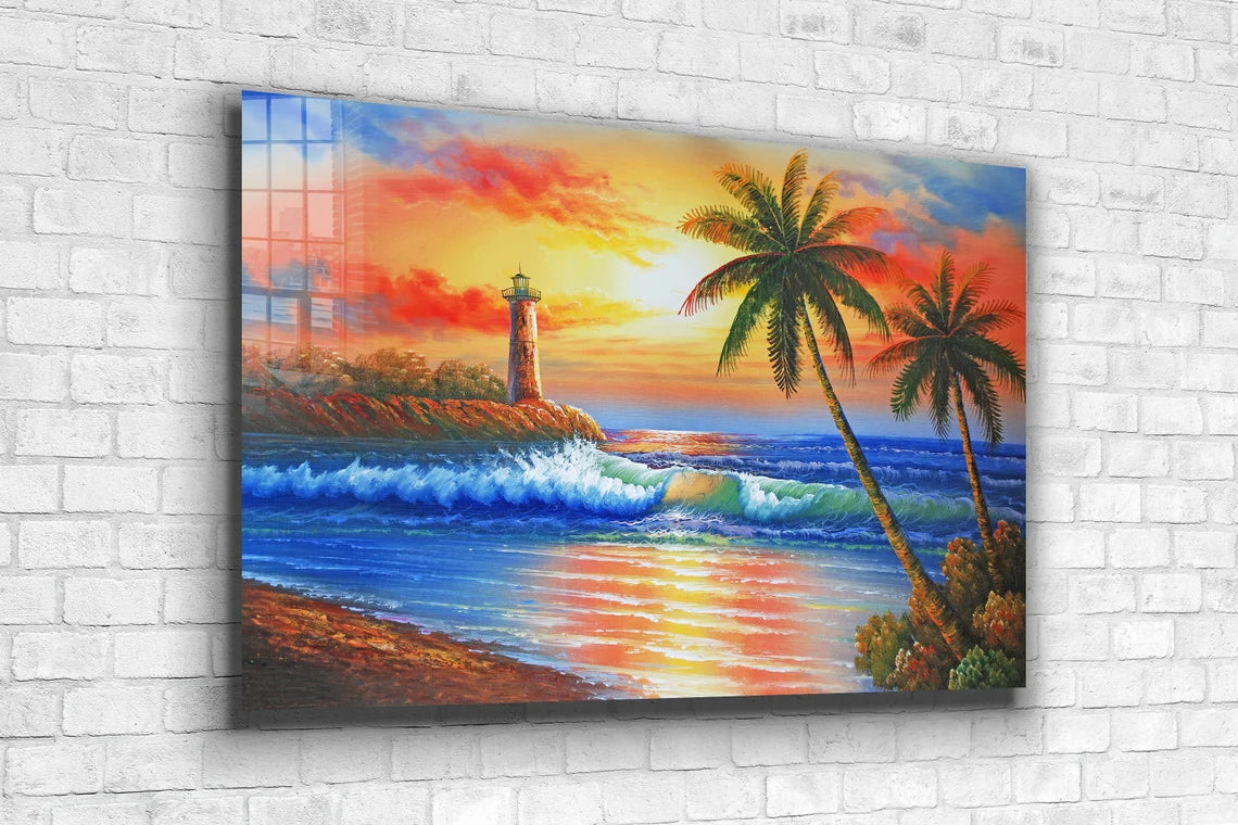 Lighthouse Sea Painting UV Direct Aluminum Print Australian Made Quality