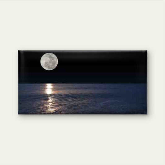 Full Moon over Ocean Wall Art Canvas Office Home Room Framed 120x60cm
