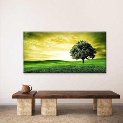 Featuring a Lone Tree Landscape Wall Art Canvas Office Home Room Framed 120x60cm - Bella Home Decor
