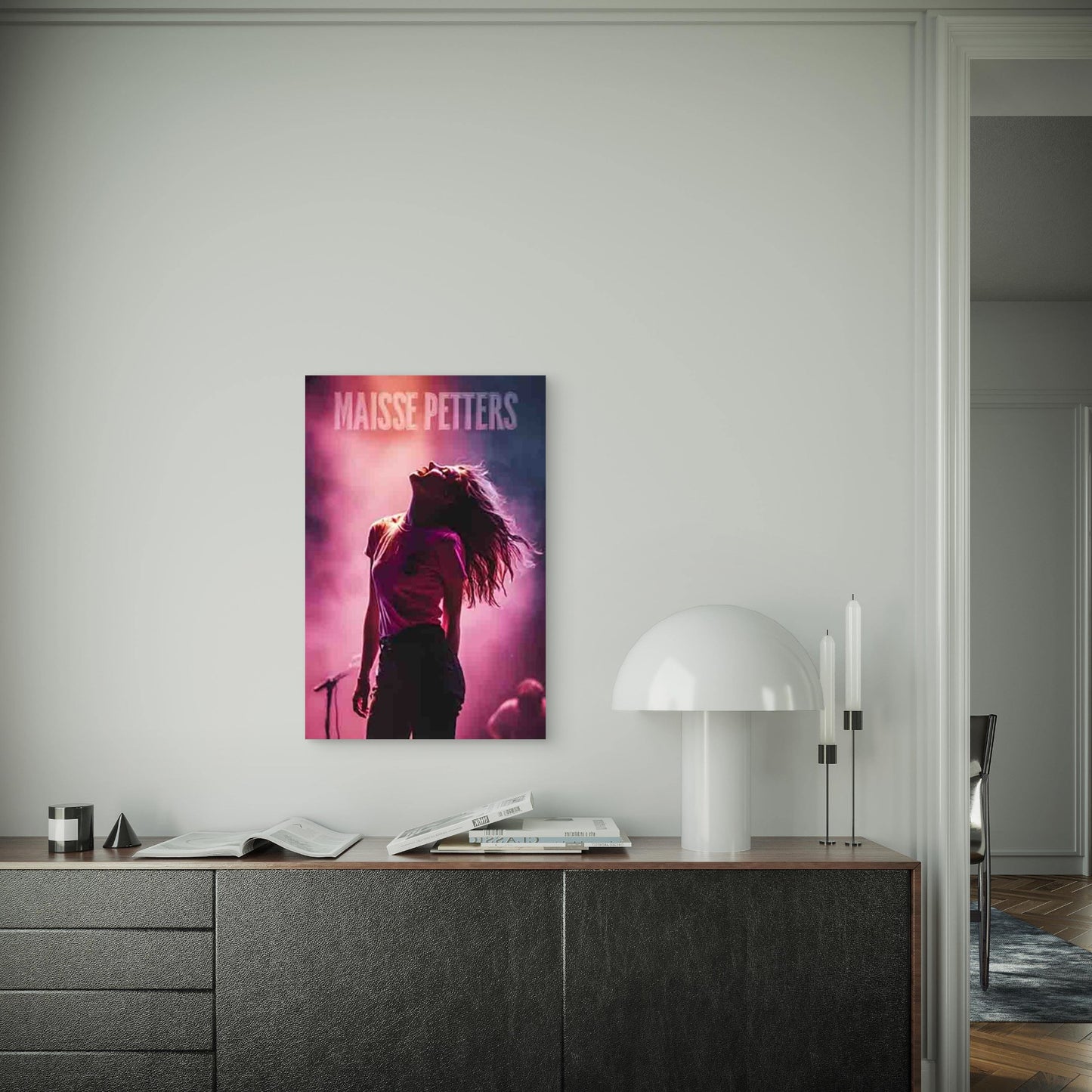 Powerful Female Rock Performance 60x90cm Metal Print Ready to Hang - Bella Home Decor