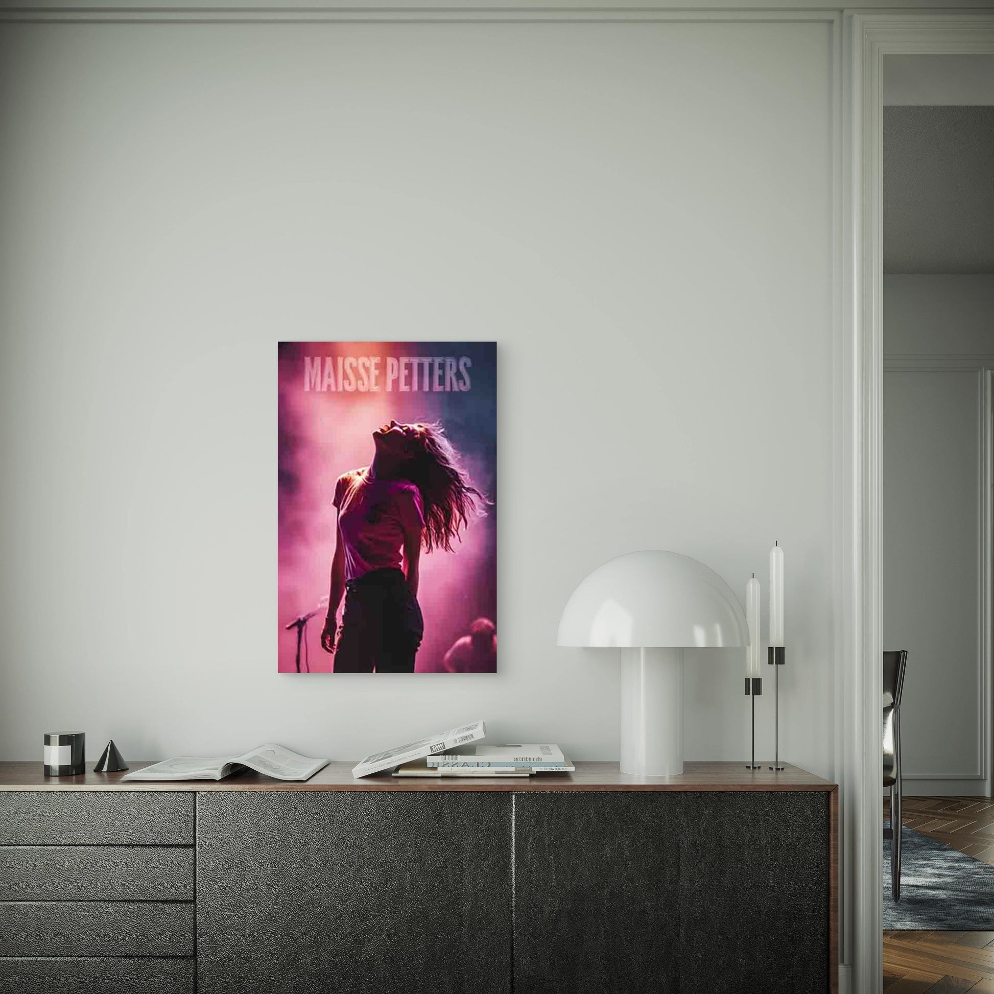 Powerful Female Rock Performance Metal Print Ready to Hang - Bella Home Decor