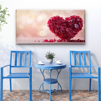 Abstract Rose Heart Wall Art Canvas Office Home Room Framed 120x60cm