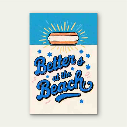 Beach - Themed Abstract Art Style 60x90cm Metal Print Ready to Hang