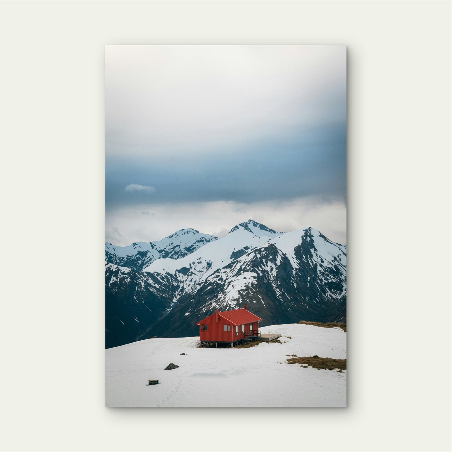 Brewster Hut in Mount Aspiring National Park, New Zealand 40x60cm Metal Print Ready to Hang