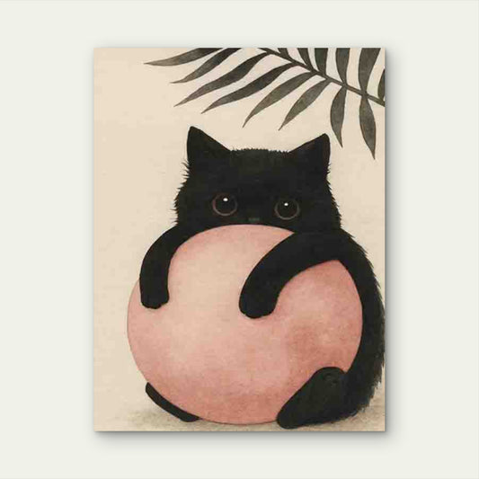 Cute Black Cat 40x60cm Metal Print Ready to Hang