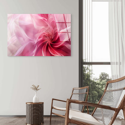 Pink Red Magenta Flower Glass Printing Wall Art Australian Made Quality
