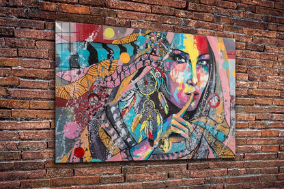 Colorful Abstract Woman UV Direct Aluminum Print Australian Made Quality