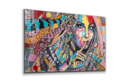 Colorful Abstract Woman UV Direct Aluminum Print Australian Made Quality