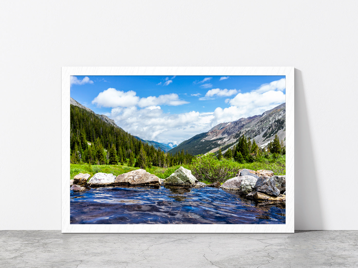 Natural Pool on Conundrum Creek Glass Framed Wall Art, Ready to Hang Quality Print Without White Border White