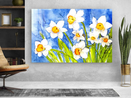 Narcissus Flowers Art UV Direct Aluminum Print Australian Made Quality