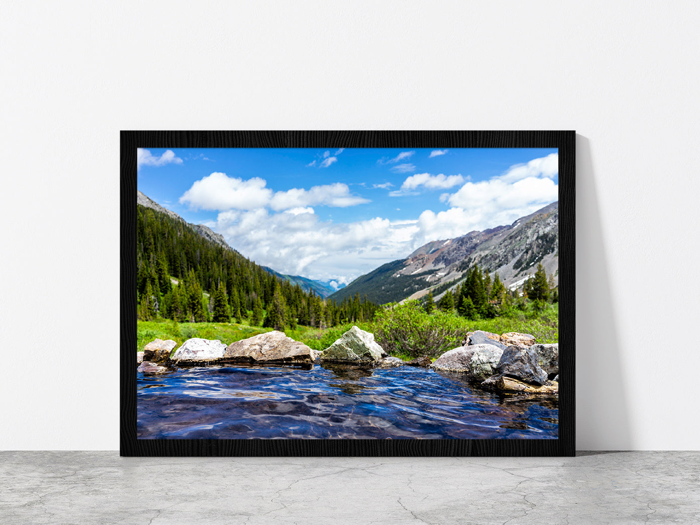 Natural Pool on Conundrum Creek Glass Framed Wall Art, Ready to Hang Quality Print Without White Border Black