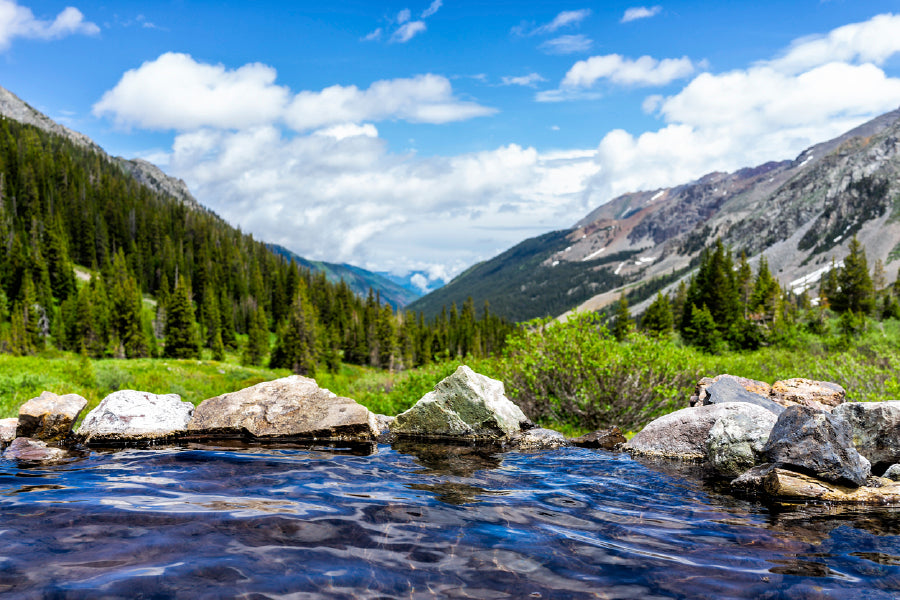Natural Pool on Conundrum Creek Glass Framed Wall Art, Ready to Hang Quality Print