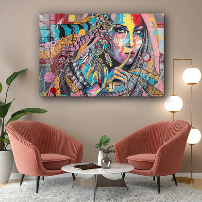 Colorful Abstract Woman UV Direct Aluminum Print Australian Made Quality