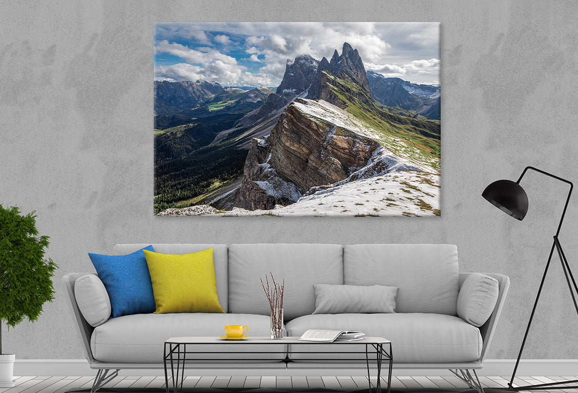 Aerial View of Seceda, Dolomites Wall Art Decor 100% Australian Made