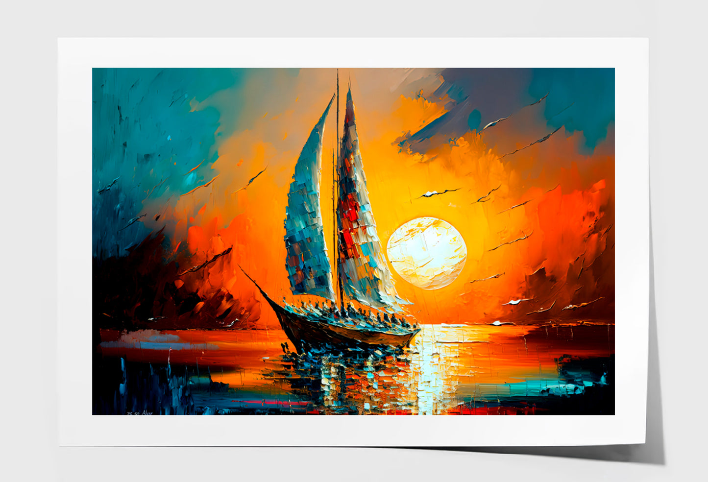 Style Seascape With Yacht Oil Painting Wall Art Limited Edition High Quality Print Unframed Roll Canvas None