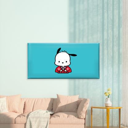 Kawaii Cute Kimono Dog Teal Wall Art Canvas Office Home Room Framed 120x60cm