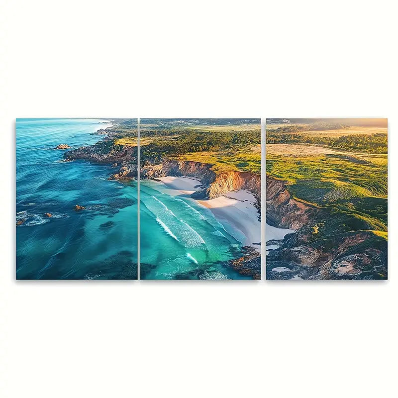 3pcs Margaret River Prevelly Beach Australia Wall Art Set Canvas Framed 50x70cm - High Quality Print 100% Australian Made Wall Canvas Ready to Hang