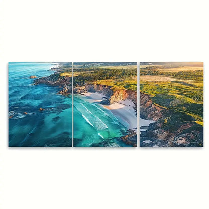 3pcs Margaret River Prevelly Beach Australia Wall Art Set Canvas Framed 50x70cm - High Quality Print 100% Australian Made Wall Canvas Ready to Hang