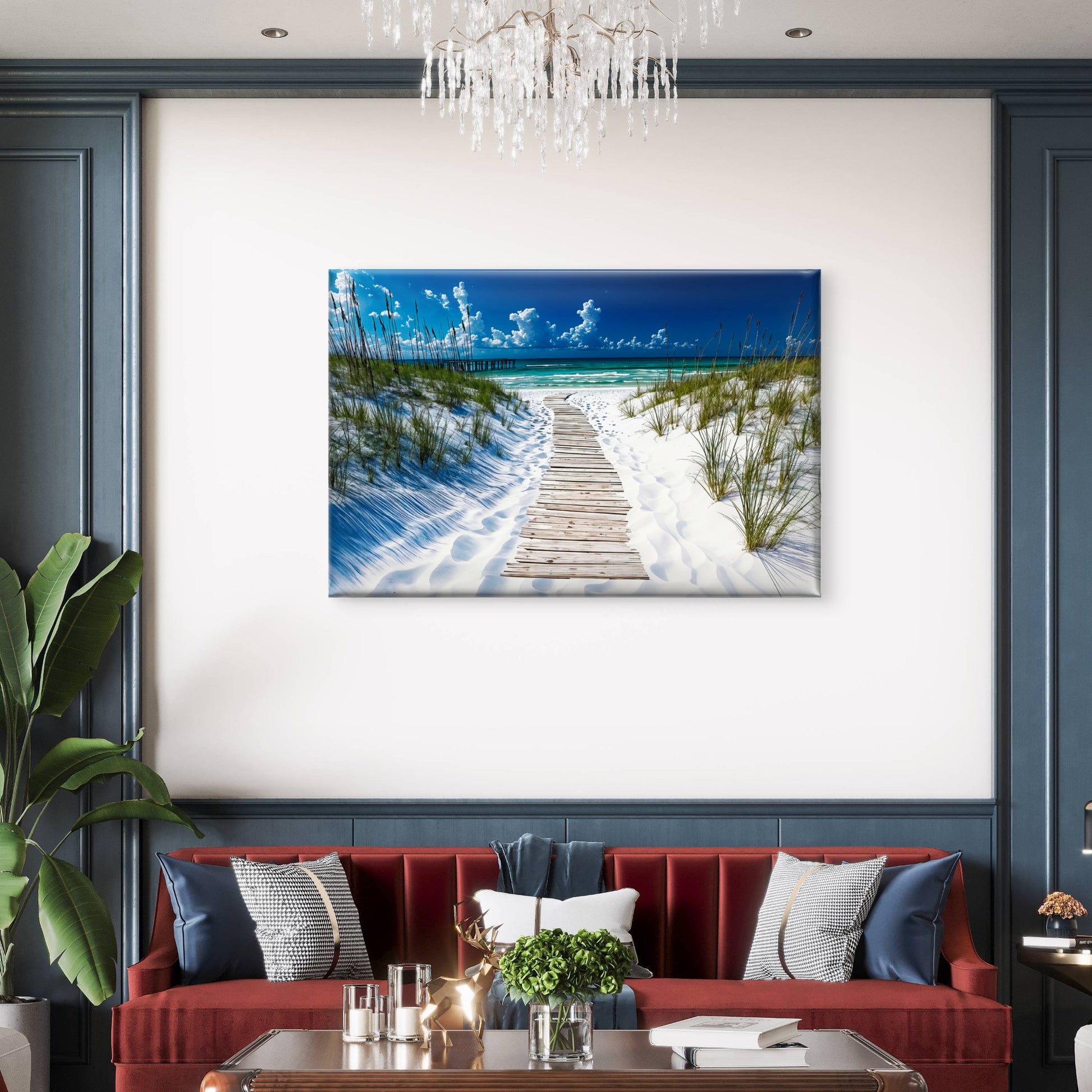 Sandy Wooden Pier Beach Path Coastline Wall Art Decor 100% Australian Made - Bella Home Decor