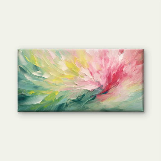 Modern Impasto Floral Wave Wall Art Canvas Office Home Room Framed 120x60cm