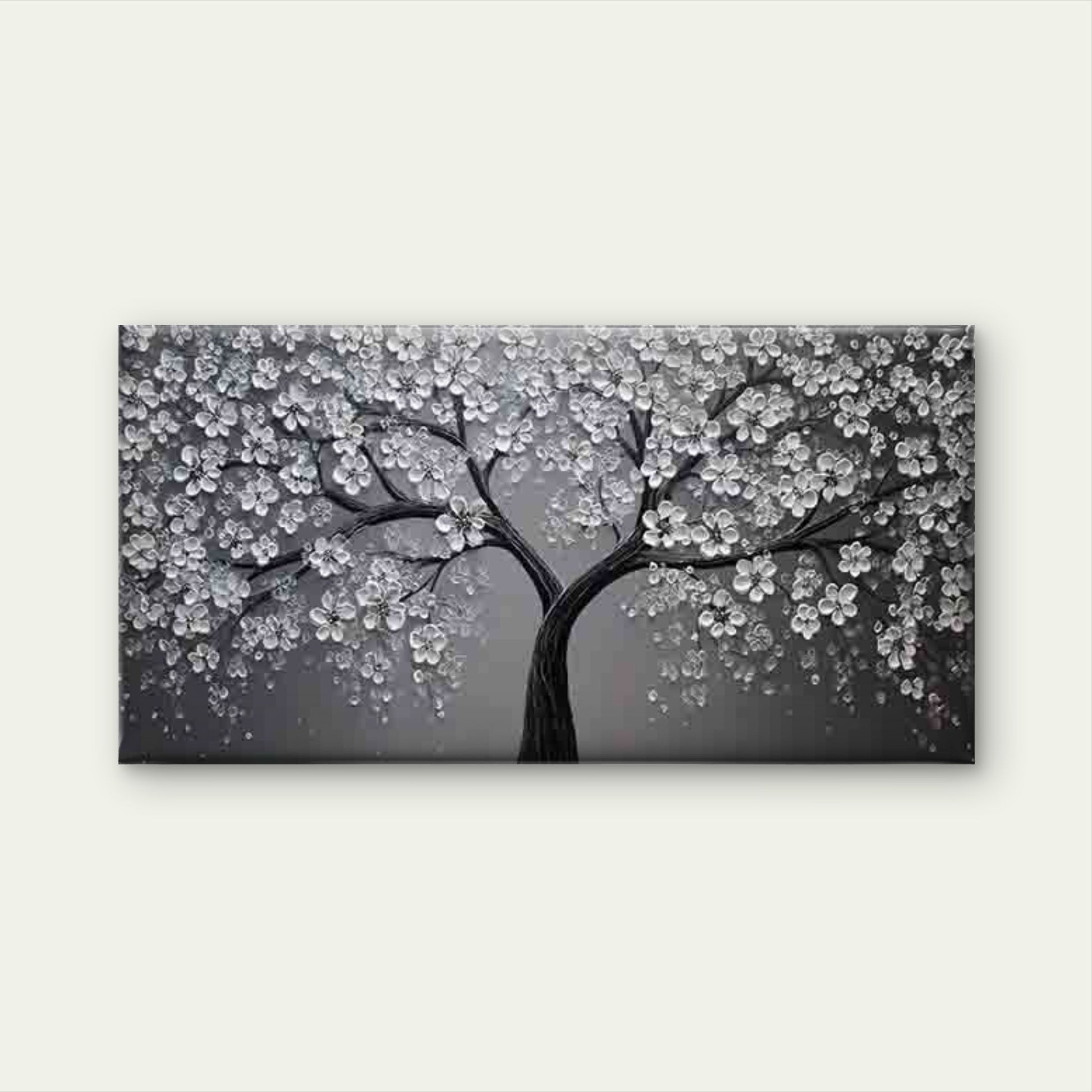 Cherry Blossom Tree Wall Art Canvas Office Home Room Framed 120x60cm - Bella Home Decor