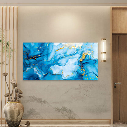Mesmerizing Marble Flow Design Wall Art Canvas Office Home Room Framed 120x60cm