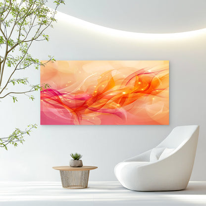 Abstract Orange Pink Glow Wall Art Canvas Office Home Room Framed 120x60cm