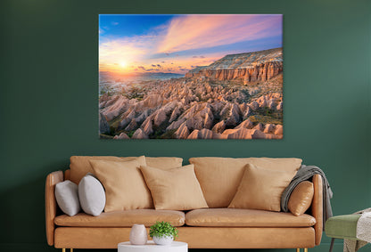 Sunset Over Red Valley Cappadocia Wall Art Decor 100% Australian Made