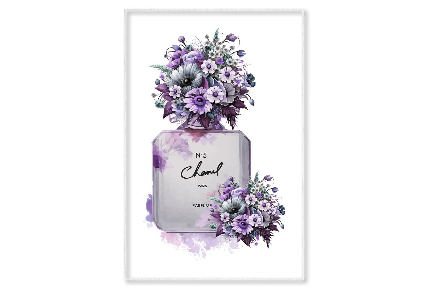 Purple Perfume Wall Art Limited Edition High Quality Print Canvas Box Framed White