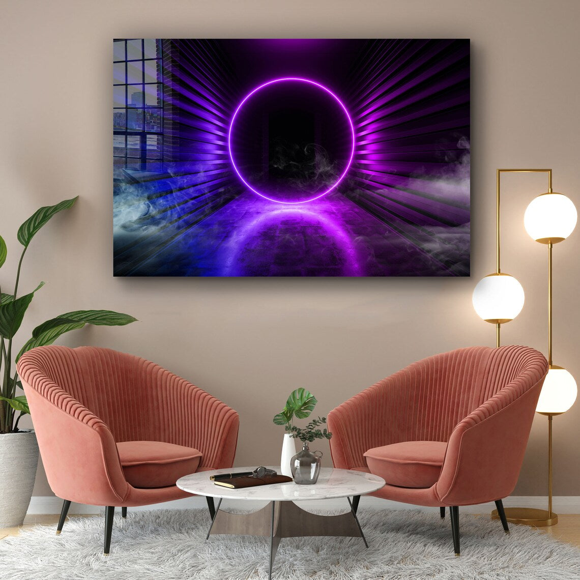 Neon Digital Abstract UV Direct Aluminum Print Australian Made Quality