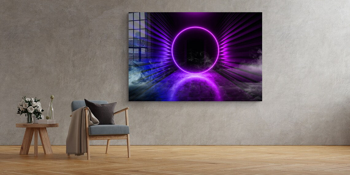 Neon Digital Abstract UV Direct Aluminum Print Australian Made Quality