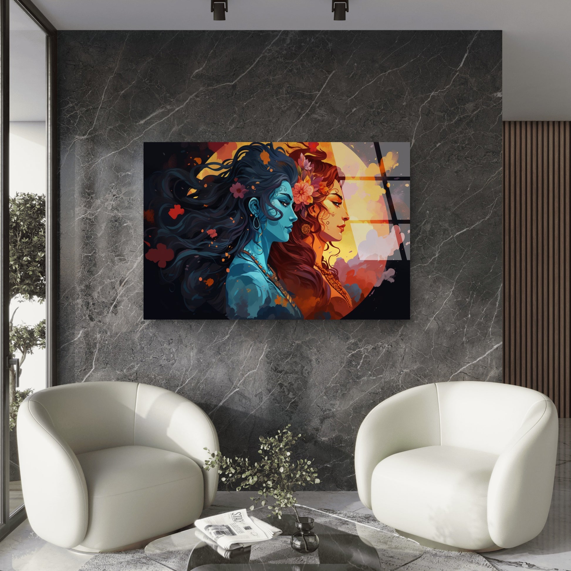 Abstract Fantasy Women Profile Acrylic Glass Printing Wall Art Australian Made Quality