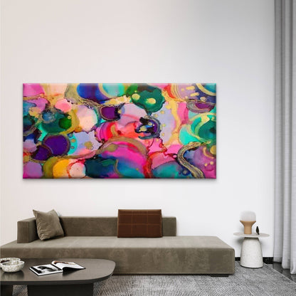 Abstract Multicolor Marble-like Wall Art Canvas Office Home Room Framed 120x60cm