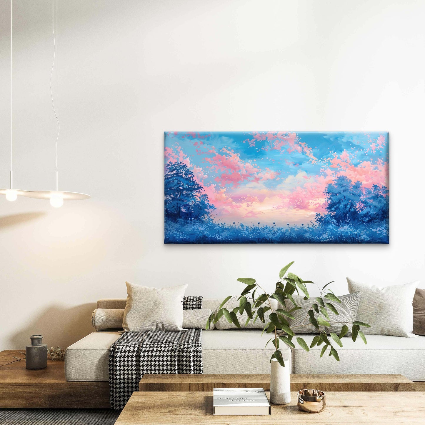 Sunset With Clouds Birds Sky Wall Art Canvas Office Home Room Framed 120x60cm - Bella Home Decor