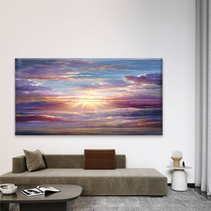Sunshine Breaking Through Cloud Wall Art Canvas Office Home Room Framed 120x60cm