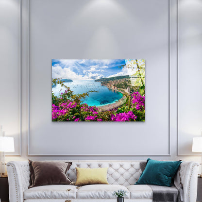 Mediterranean Coastal Tempered Glass Printing Wall Art Australian Made Quality