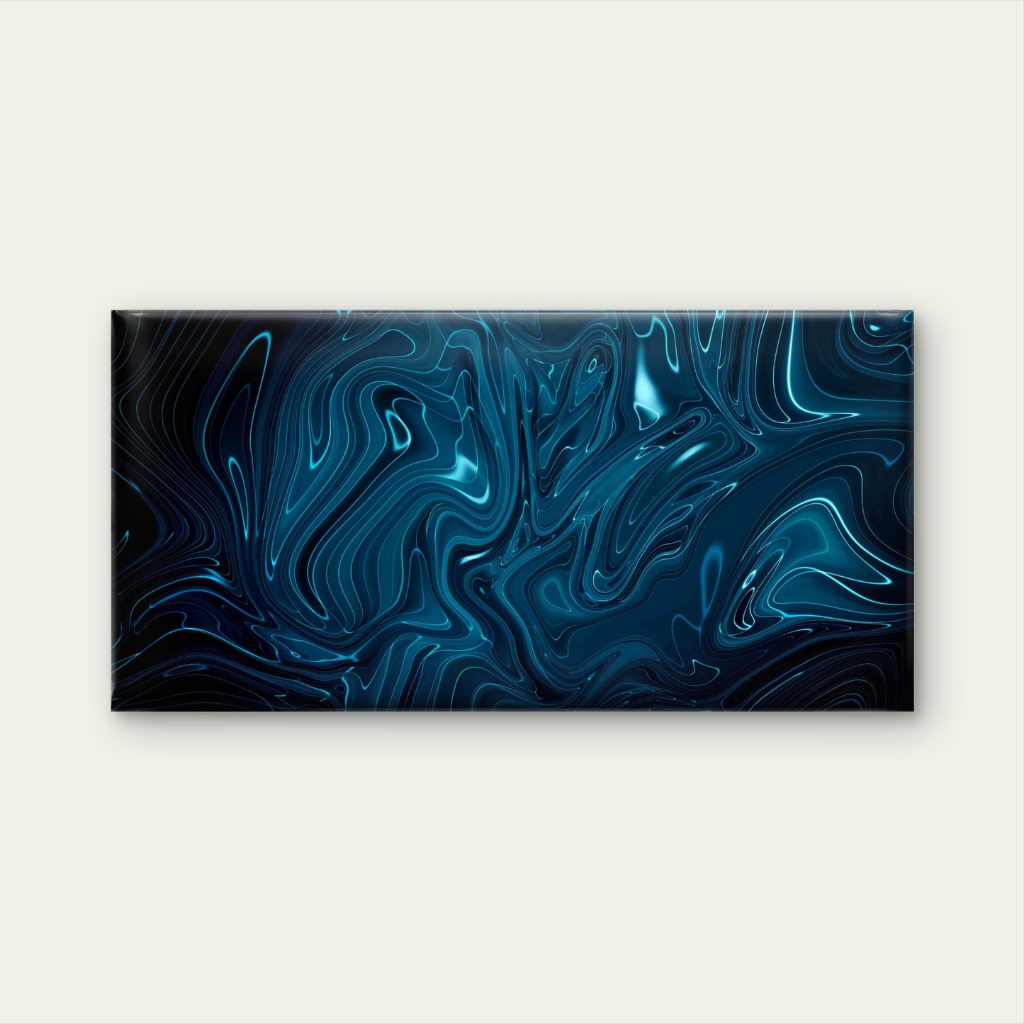 Abstract Dark Blue Liquid Wall Art Canvas Office Home Room Framed 120x60cm