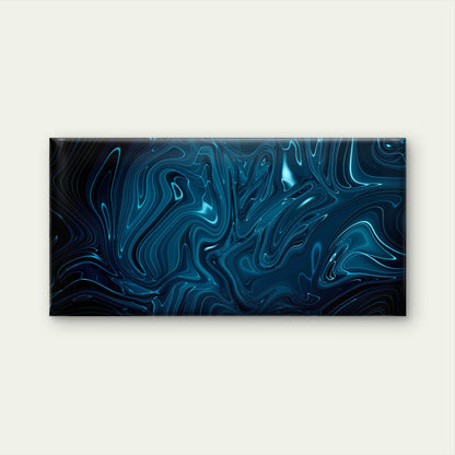Abstract Dark Blue Liquid Wall Art Canvas Office Home Room Framed 120x60cm