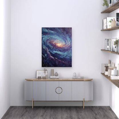 Swirling Galaxy In Universe 60x90cm Metal Print Ready to Hang